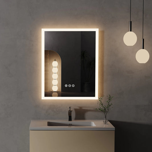 LED Bathroom Mirror 16x20 Anti-Fog Smart Touch