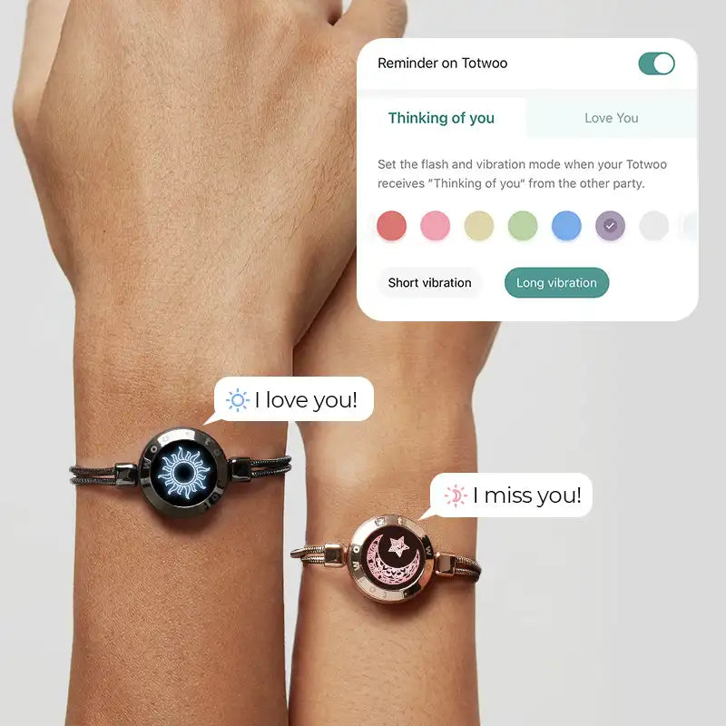 A-GLAMORA Long Distance Touch Bracelets for Couples