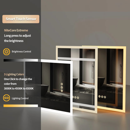 LED Bathroom Mirror 16x20 Anti-Fog Smart Touch